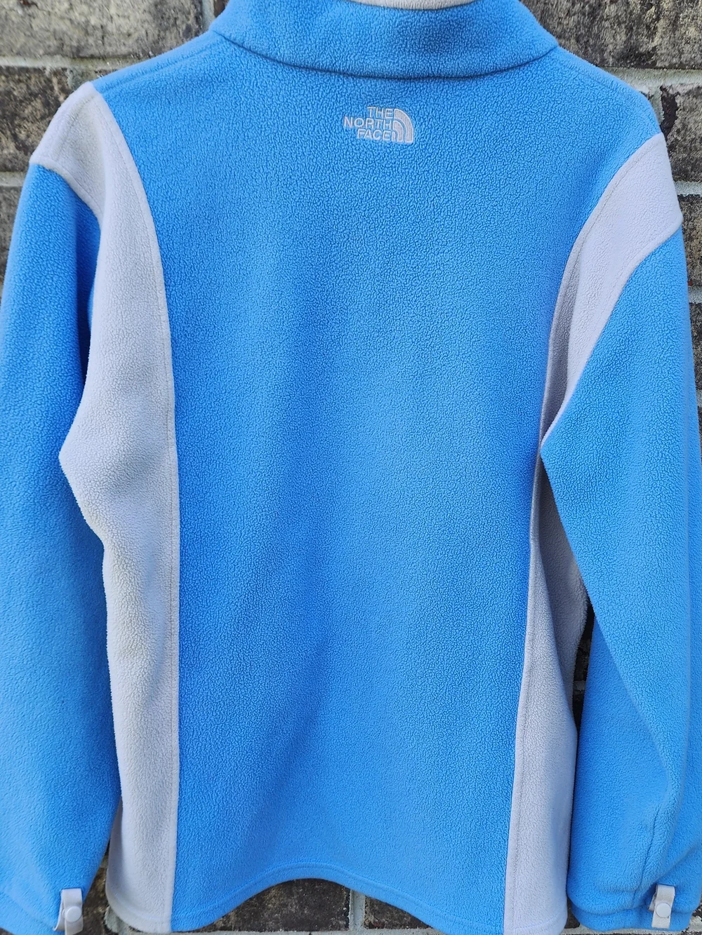 The North Face Women's Blue & Light Gray Fleece Jacket- See Measurements